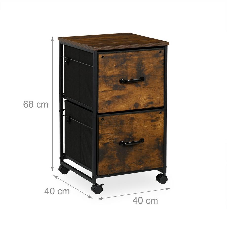 Northix Classeur mobile, 2 tiroirs  