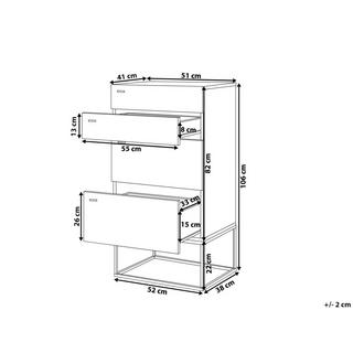 Beliani Cassettiera 4 cassetti en Pannello di fibre (LDF) Industriale ACRA  