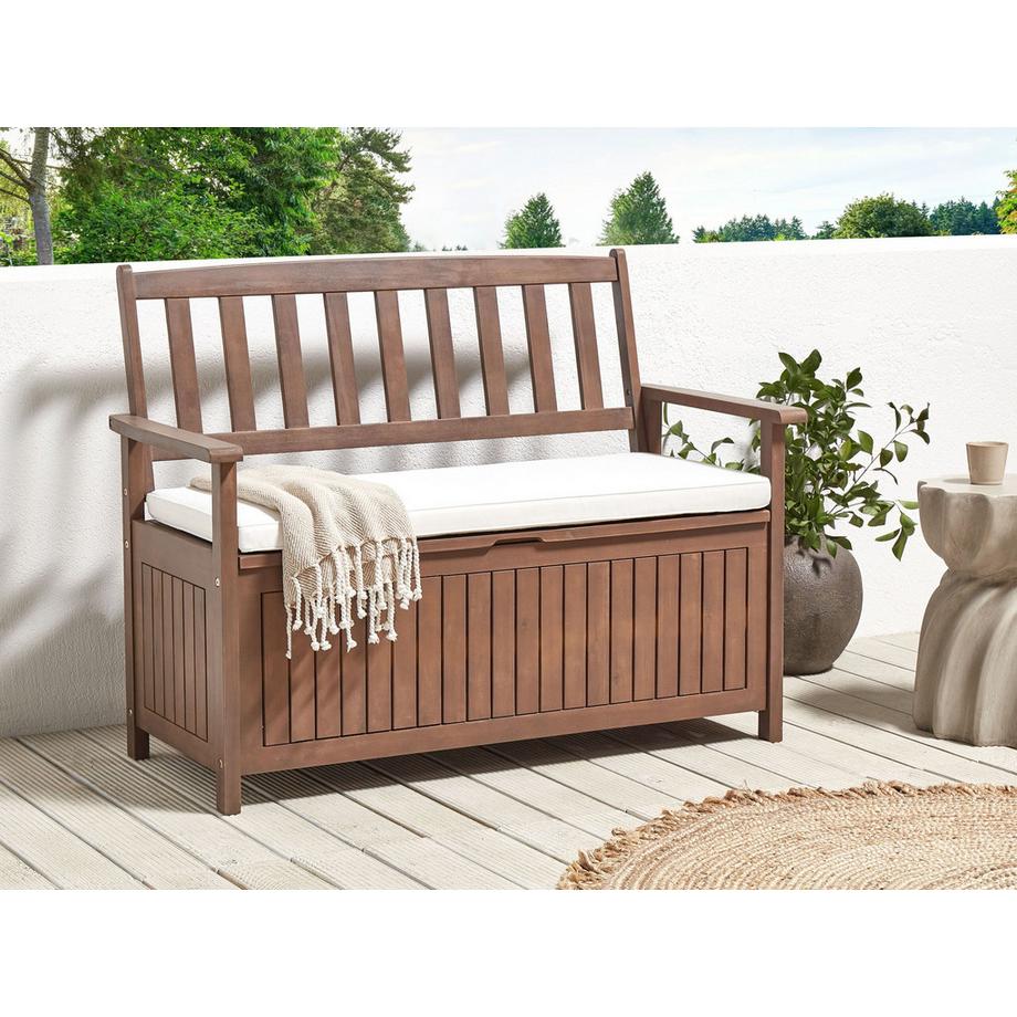 Beliani Banc avec coussin d'assise en Acacia Traditionnel SOVANA  