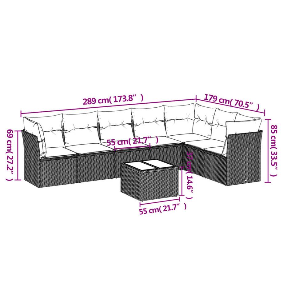 VidaXL Garten sofagarnitur poly-rattan  