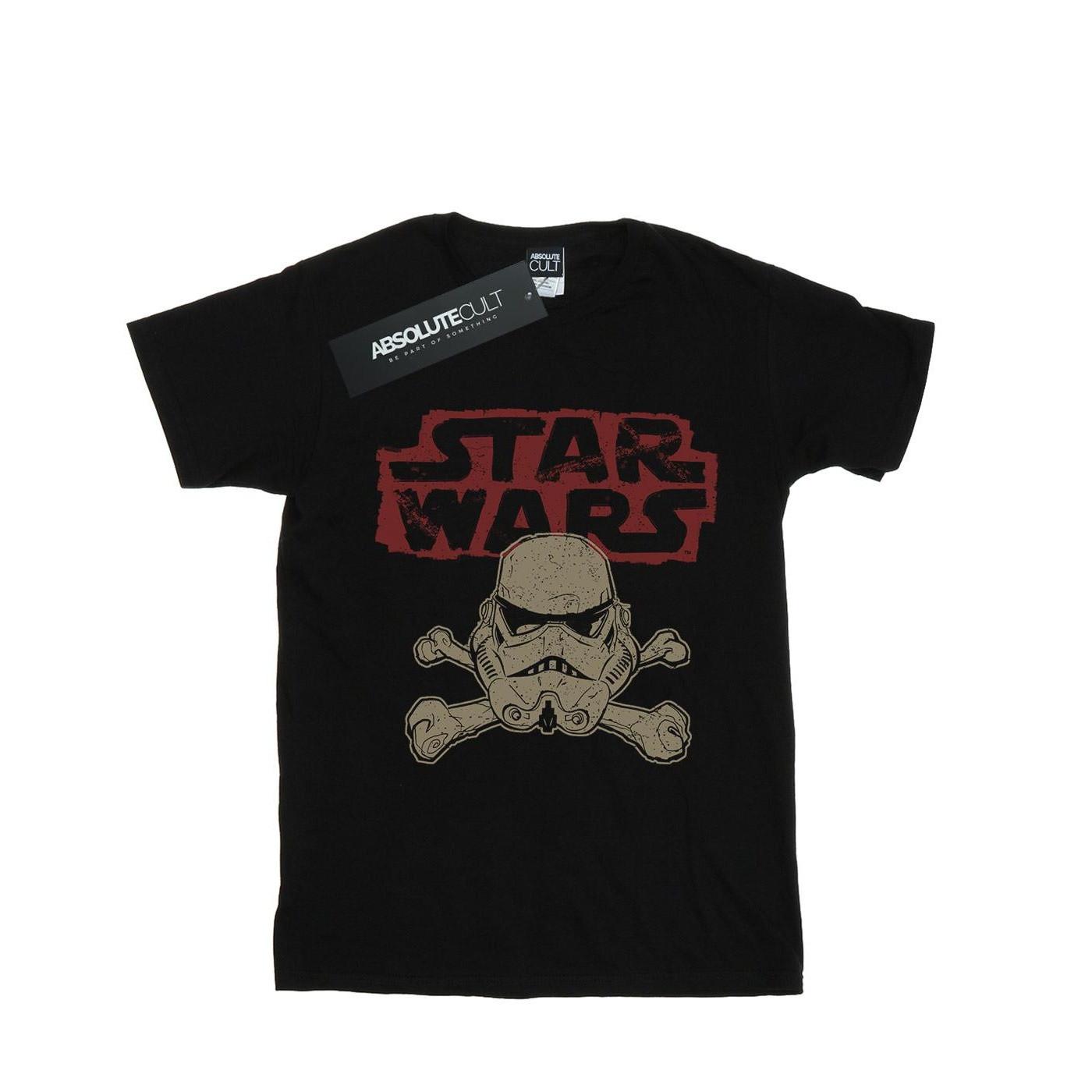 Image of Stormtrooper Skull Logo Tshirt Mädchen Schwarz 140/146