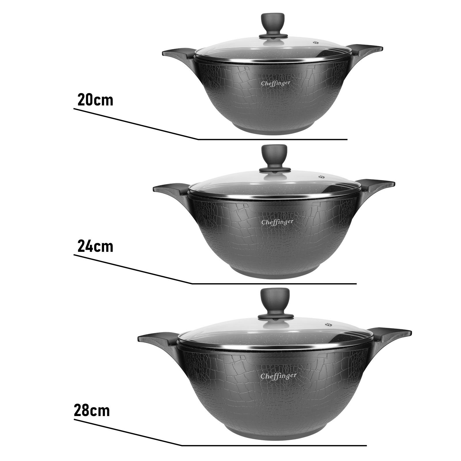 Cheffinger 3 Kochtöpfe 20/ 24/ 28cm Modell Krokodil  