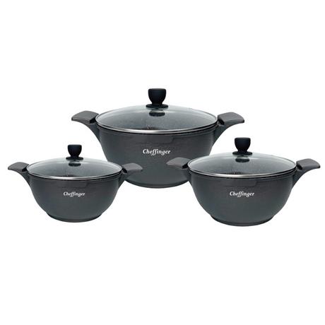 Cheffinger 3 Pentole 20/24/28cm modello coccodrillo  