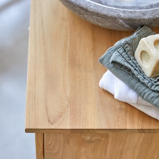 Tikamoon Waschtischunterschrank aus massivem Teakholz 85 cm Soho  