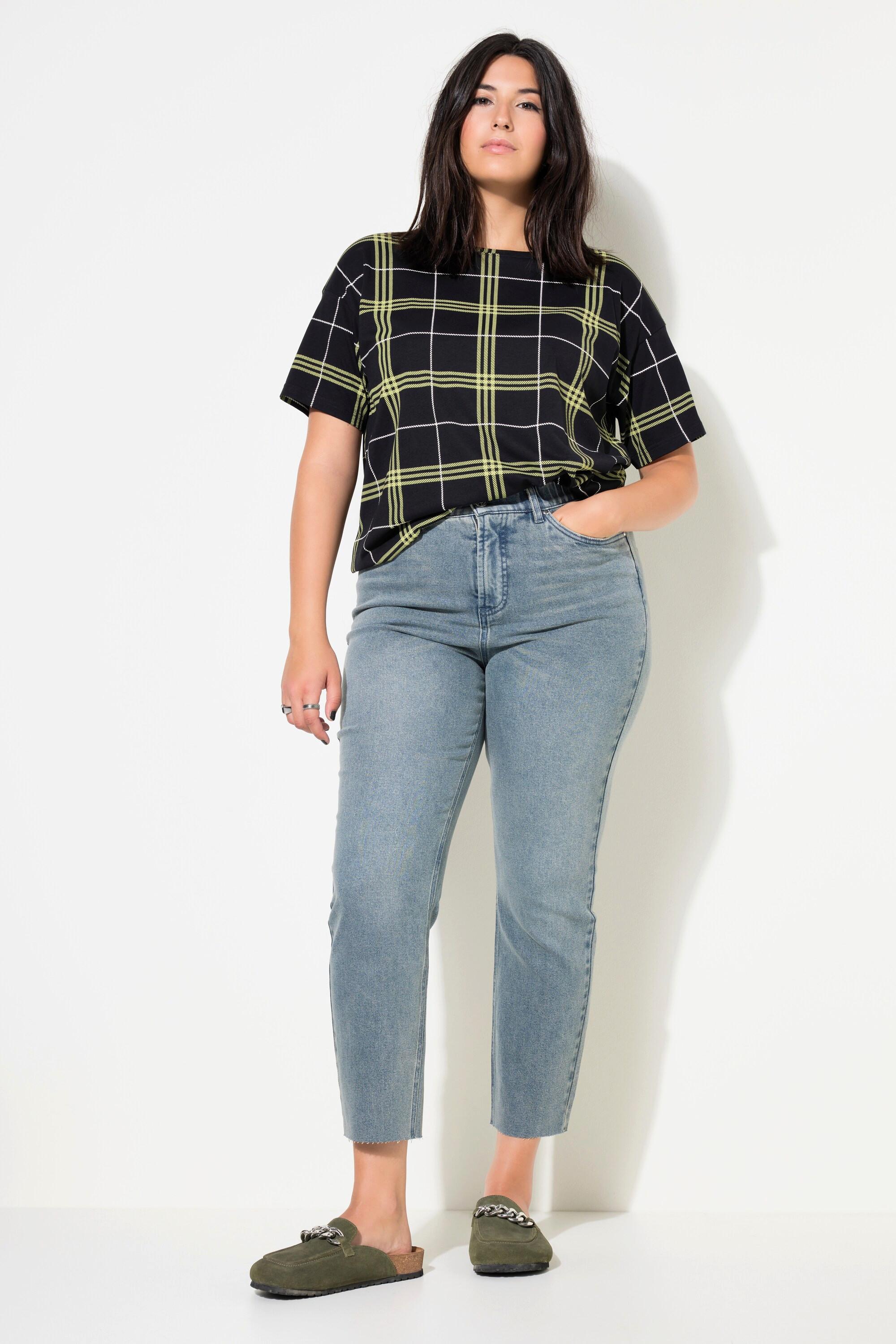 Studio Untold  Mom-Jeans, Wide Legs, 5-Pocket, cut Saum 