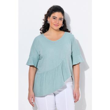T-shirt dal taglio oversize con volant, scollo a V e mezze maniche