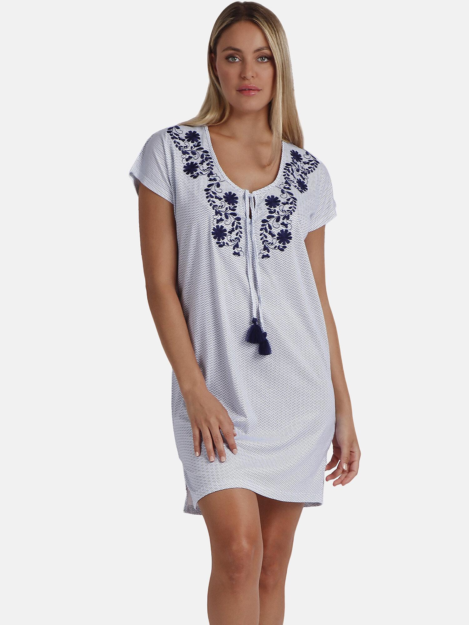 Image of Kurzärmeliges Nachthemd Blue And Bleu Mod Damen Königsblau M