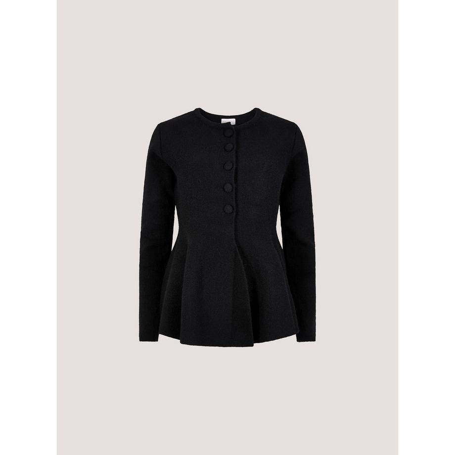 APRICOT Peplum-Saum-Strickjacke aus Rippstrick  