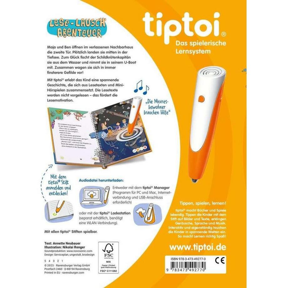 tiptoi® Lese-Lausch-Abenteuer Tiefsee Neubauer, Annette; Renger, Nikolai (Illustrationen) Couverture rigide 