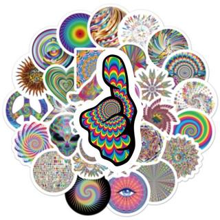 Gameloot Adesivi - motivi psichedelici - 50 pz  