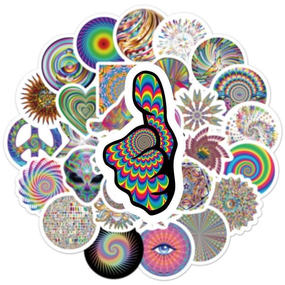 Gameloot Adesivi - motivi psichedelici - 50 pz  
