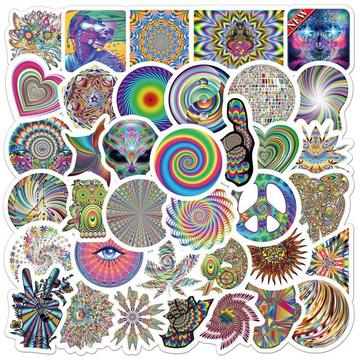 Aufkleber - psychedelische Muster - 50 Stk
