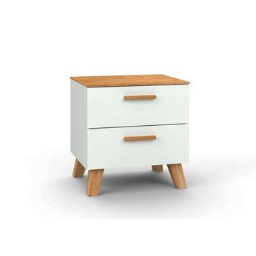 Table de nuit Helsinki chêne massif blanc 50x41x52