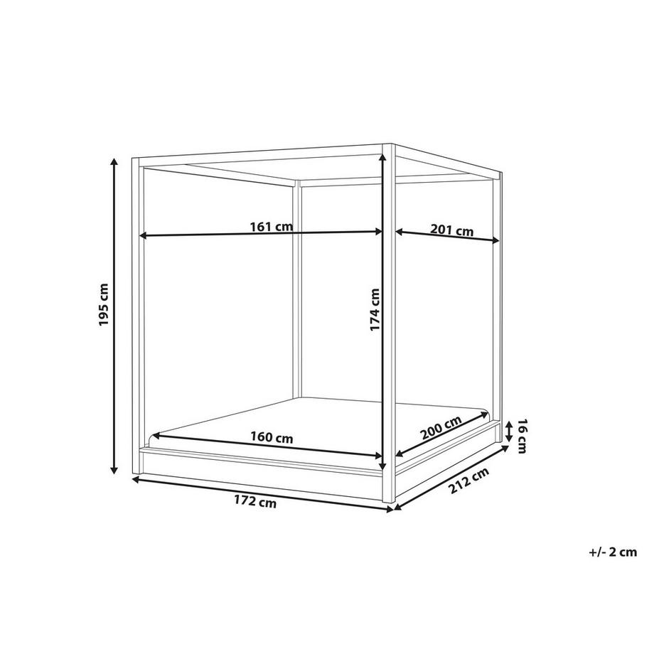 Beliani Letto a baldacchino en Legno di caucciù  HERLIERE  