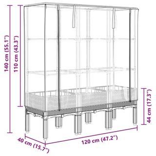 VidaXL letto rialzato Polipropilene  