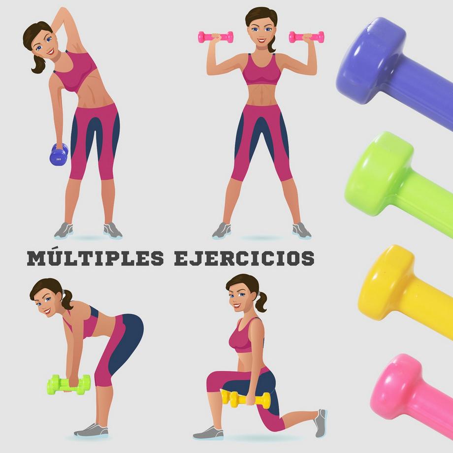 Northio  Set manubri Set manubri con custodia 4 paia di manubri 05 1 15 2 kg Portatile per casa e palestra Ferro Plastica 