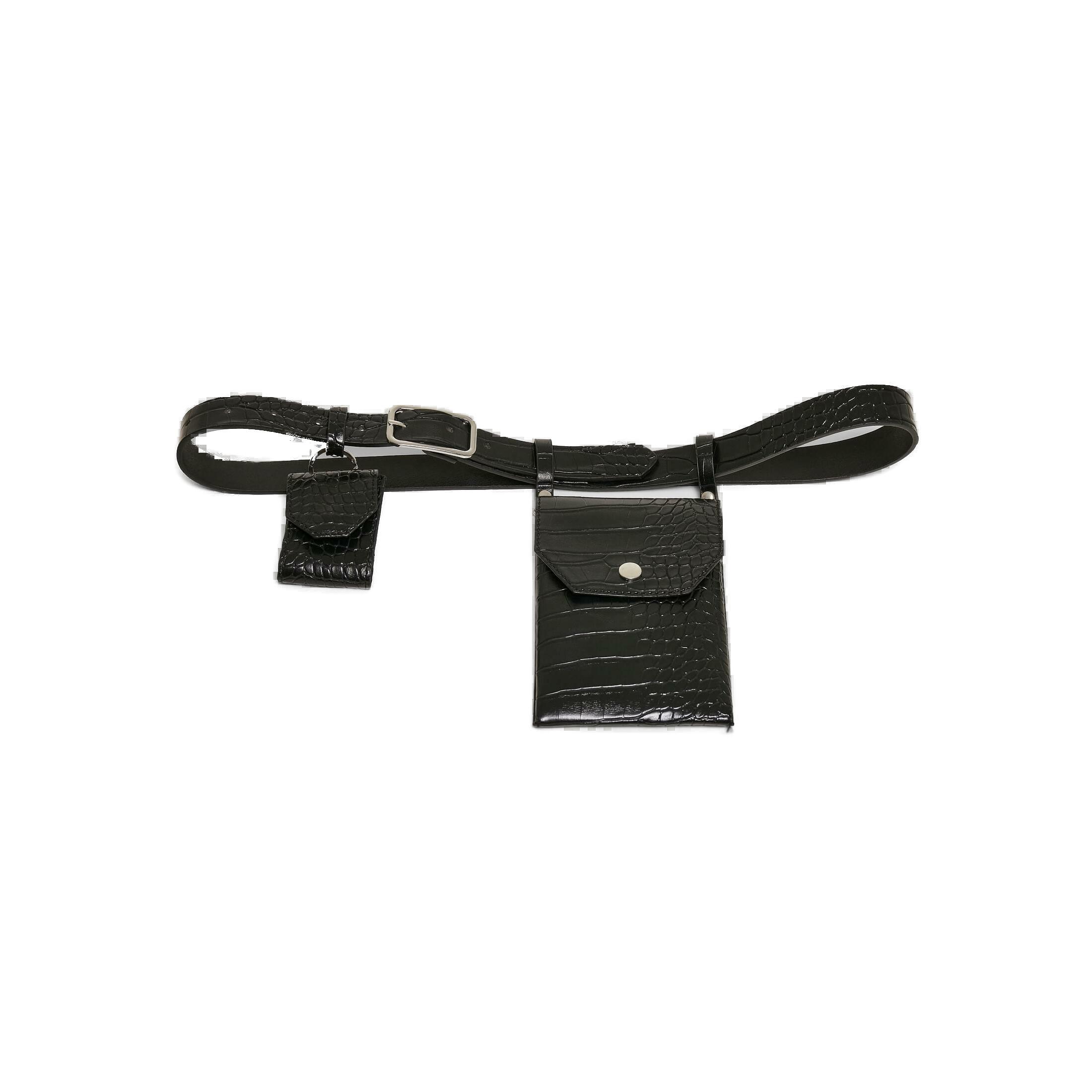 Image of Kunstledergürtel Mit Tasche Croco Herren S/M