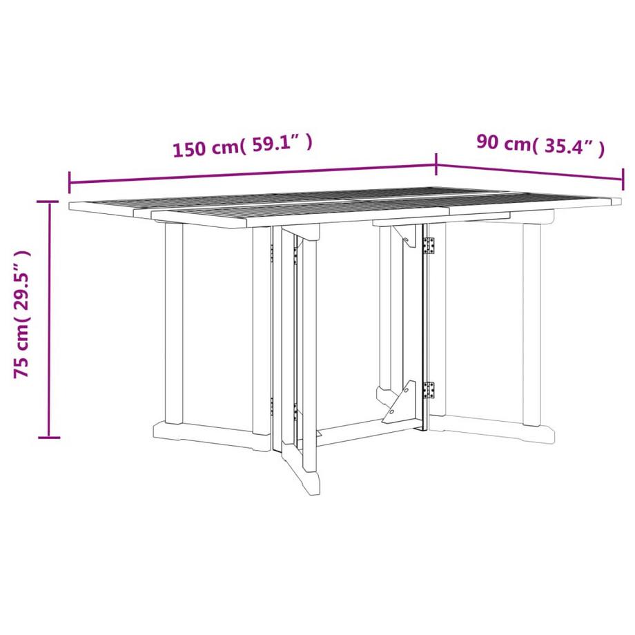 VidaXL Table de jardin teck  
