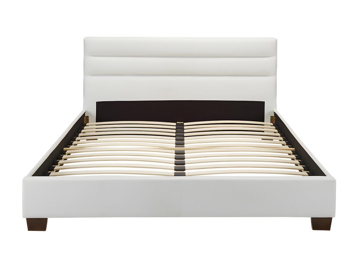 Vente-unique Letto 180 x 200 cm Similpelle Bianco  - FAUSTIN  