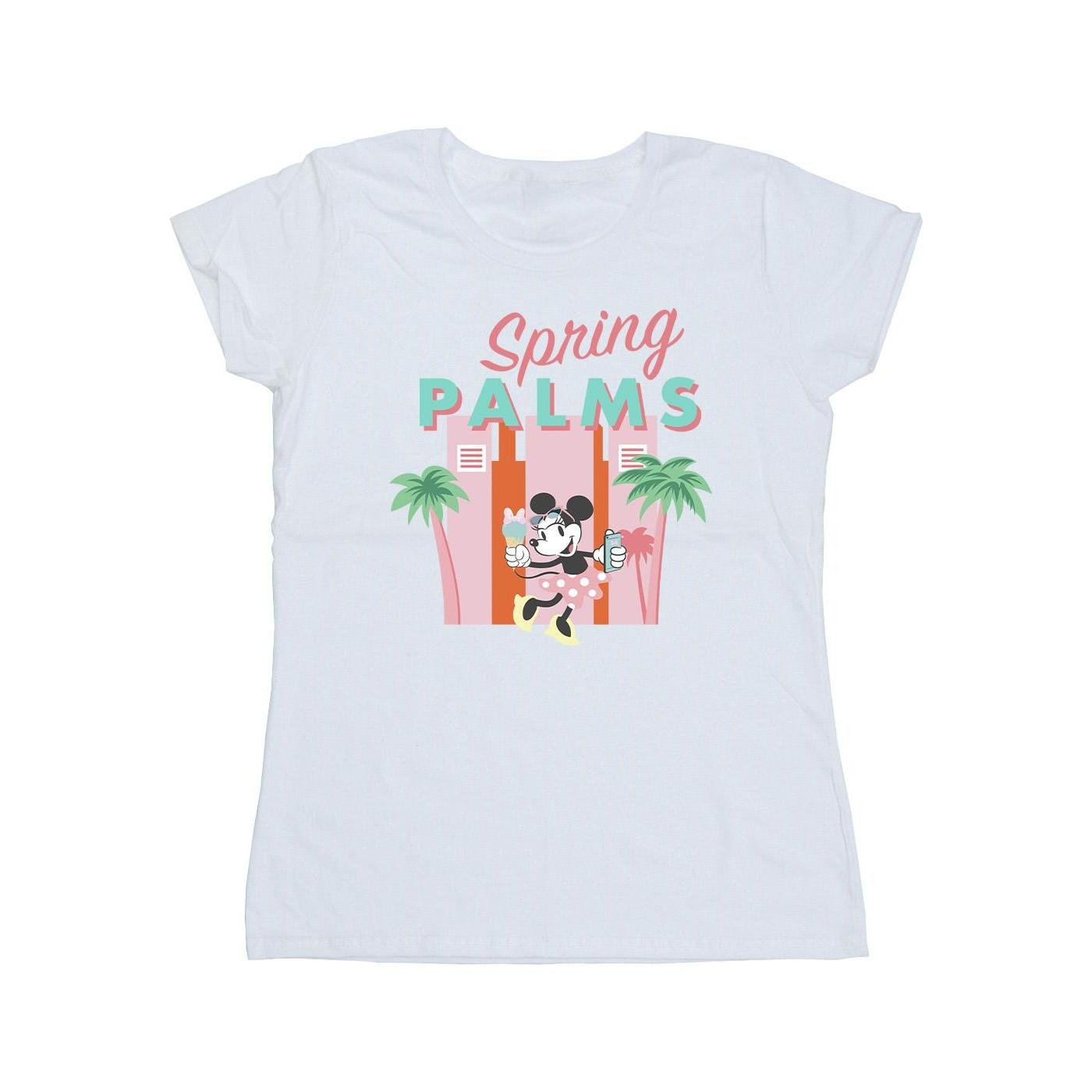 Image of Minnie Mouse Spring Palms Tshirt Damen Weiss S