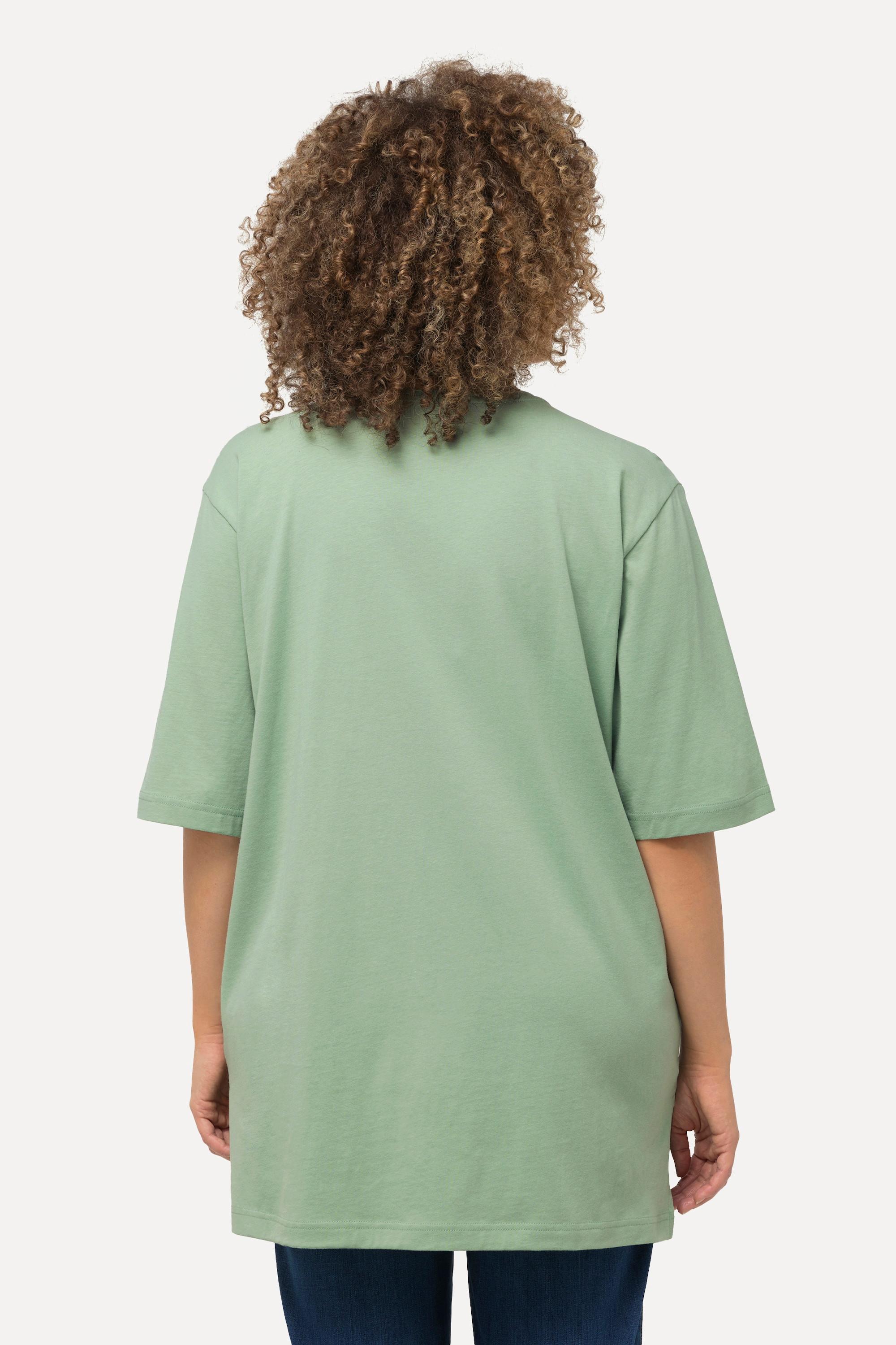 Ulla Popken  T-shirt dalle linee morbide con scollo a V e mezze maniche 