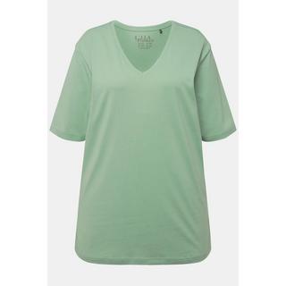 Ulla Popken  T-shirt dalle linee morbide con scollo a V e mezze maniche 