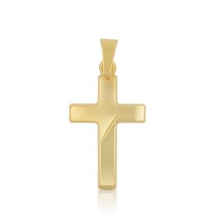 MUAU Schmuck  Anhänger Kreuz Gelbgold 750, 18x12mm 