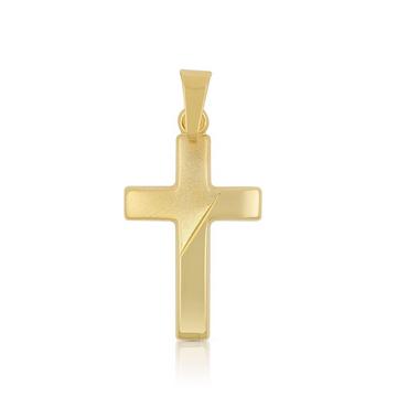 Pendentif croix or jaune 750, 25x12mm