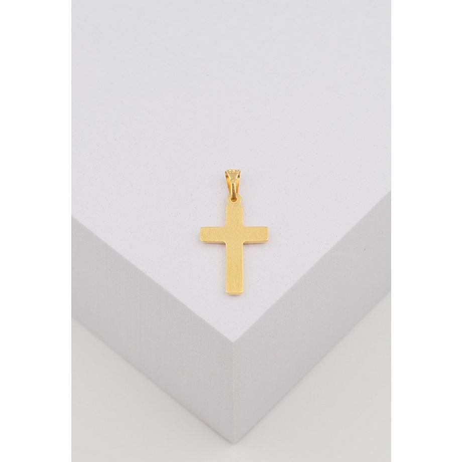 MUAU Schmuck  Anhänger Kreuz Gelbgold 750, 18x12mm 