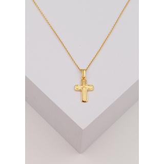 MUAU Schmuck  Anhänger Kreuz Gelbgold 750, 18x12mm 