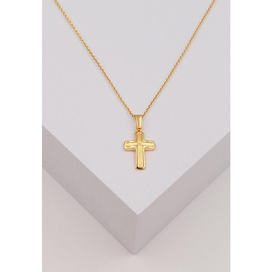 MUAU Schmuck  Anhänger Kreuz Gelbgold 750, 18x12mm 