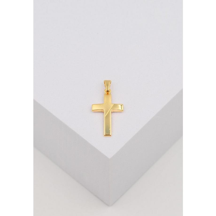 MUAU Schmuck  Anhänger Kreuz Gelbgold 750, 18x12mm 