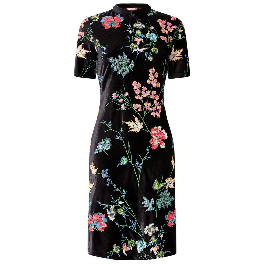 Joe Browns Abito Velluto Boutique Paillettes Floreali  