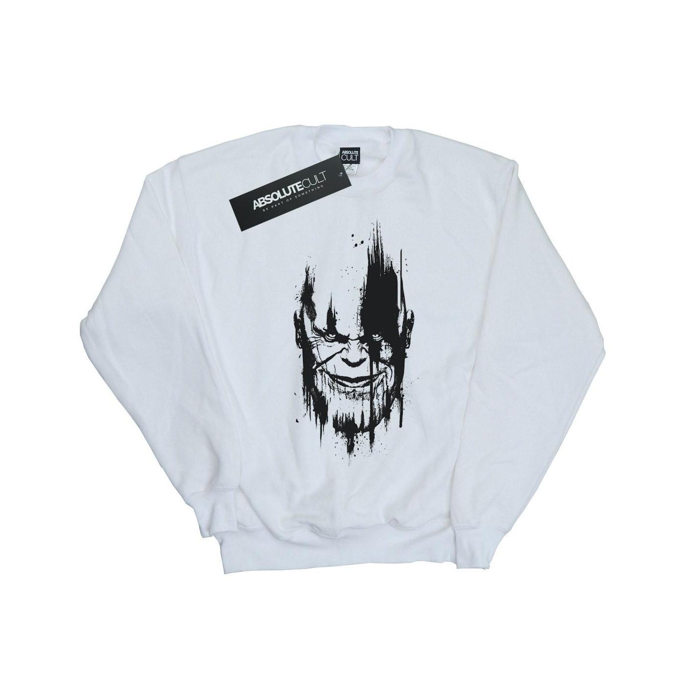 Image of Avengers Infinity War Thanos Face Sweatshirt Jungen Weiss 152-158