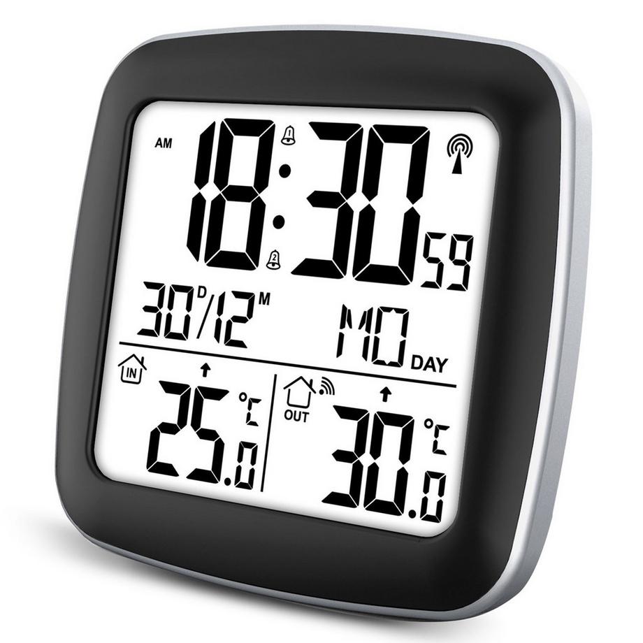 B2X Silberfarbene Wetterstation mit Display BD-903  