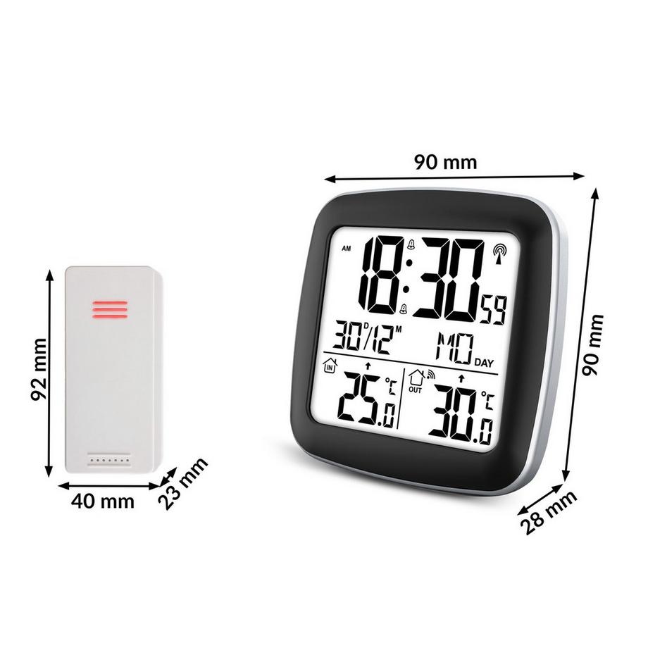 B2X Silberfarbene Wetterstation mit Display BD-903  