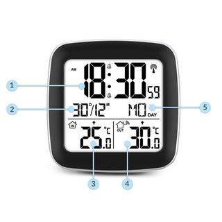 B2X Silberfarbene Wetterstation mit Display BD-903  