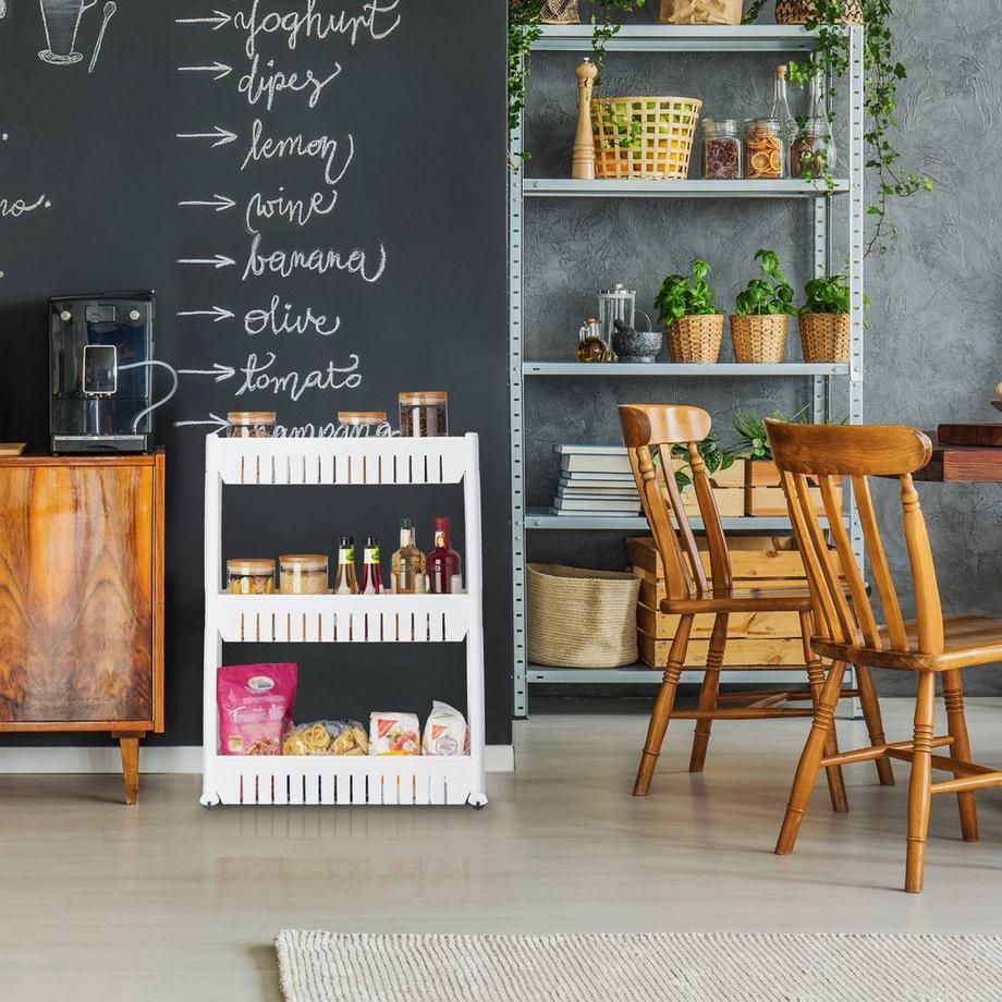 Northio Carrello stretto con 3 ripiani  