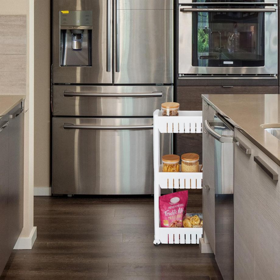 Northio Carrello stretto con 3 ripiani  