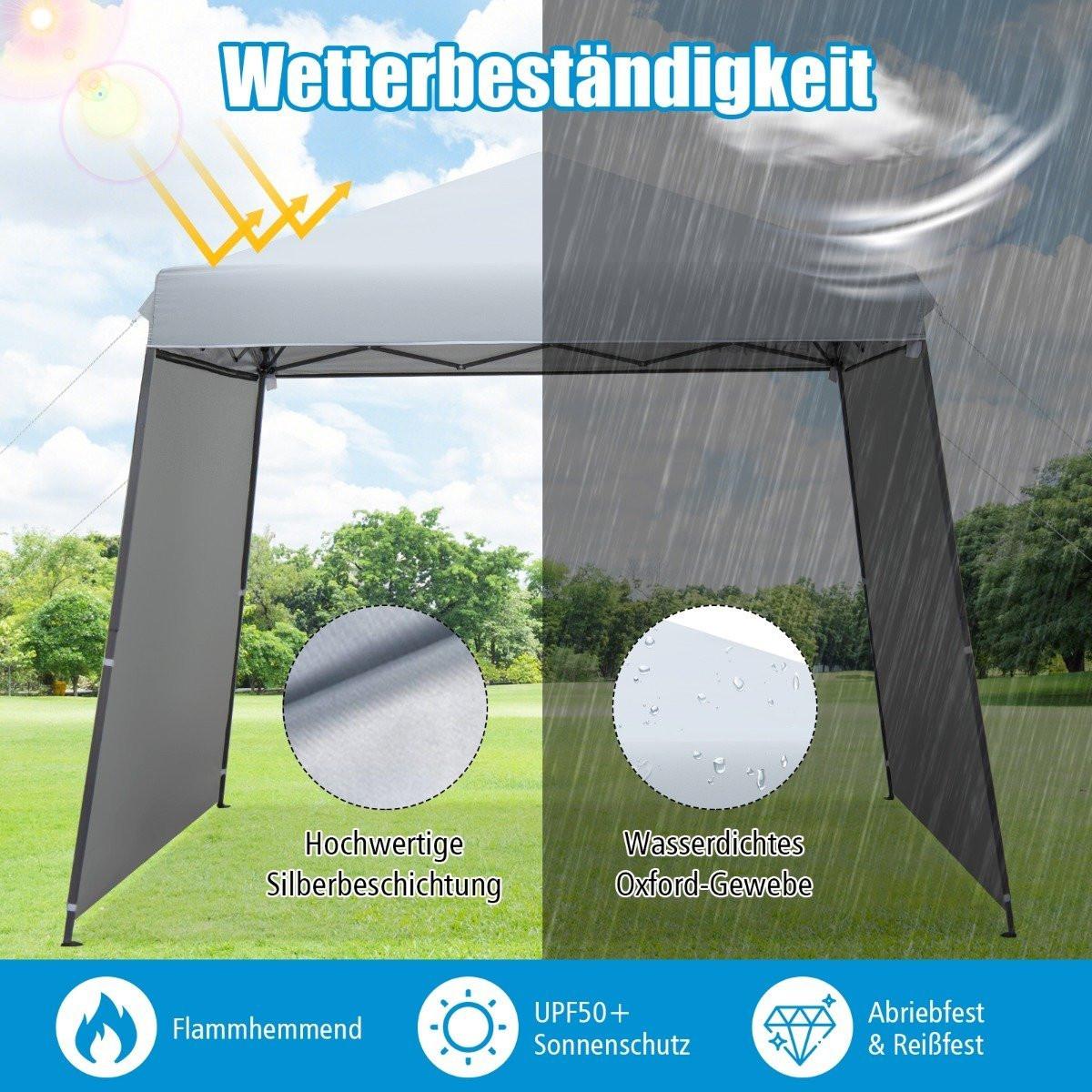 Northix 3 x 3 m Sofortiges Pop-up-Canopy-Zelt mit Markisen Outdoor-Sonnenschutz Grau  