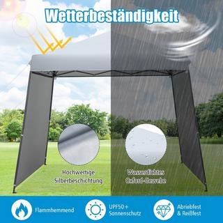 Northix 3 x 3 m Sofortiges Pop-up-Canopy-Zelt mit Markisen Outdoor-Sonnenschutz Grau  