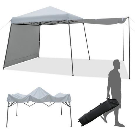 Northix 3 x 3 m Sofortiges Pop-up-Canopy-Zelt mit Markisen Outdoor-Sonnenschutz Grau  