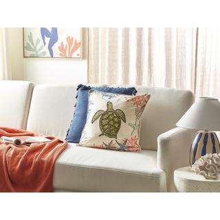 Beliani Coussin en Lin Moderne ALGAE  