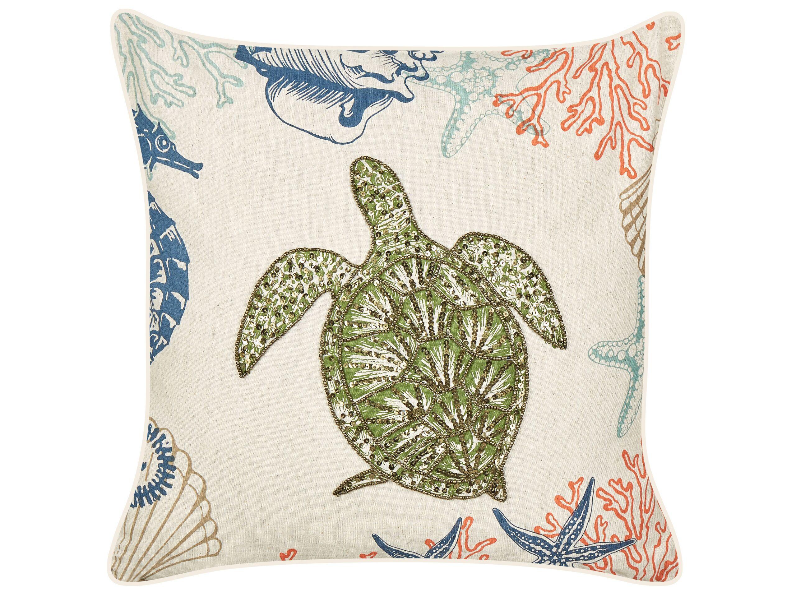 Beliani Coussin en Lin Moderne ALGAE  