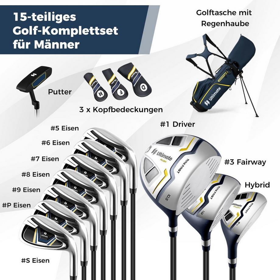 Northix  Set di mazze da golf da 15 pezzi con borsa 
