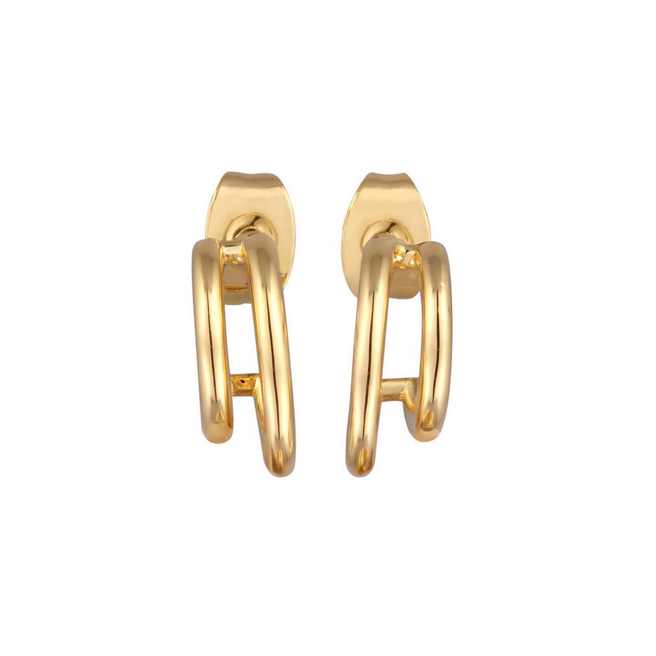 Elli  Boucles d'Oreilles Halbcreolen Zweireihig Ohrstecker 