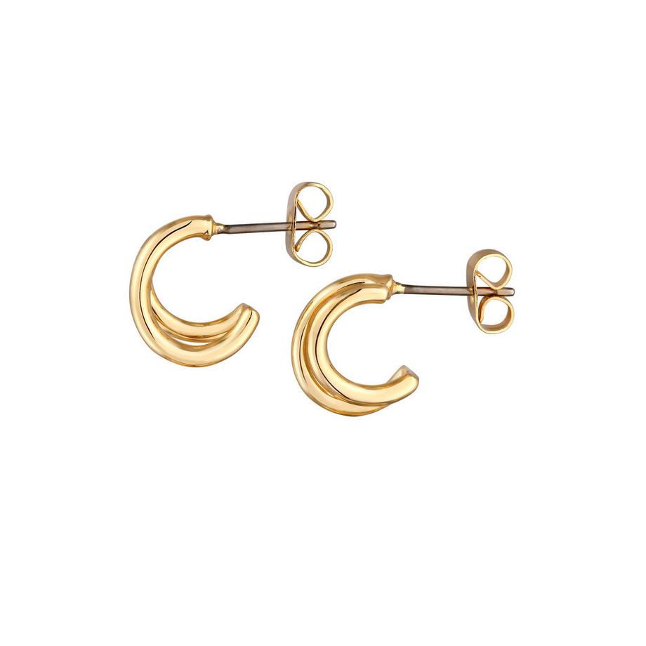 Elli  Boucles d'Oreilles Halbcreolen Zweireihig Ohrstecker 