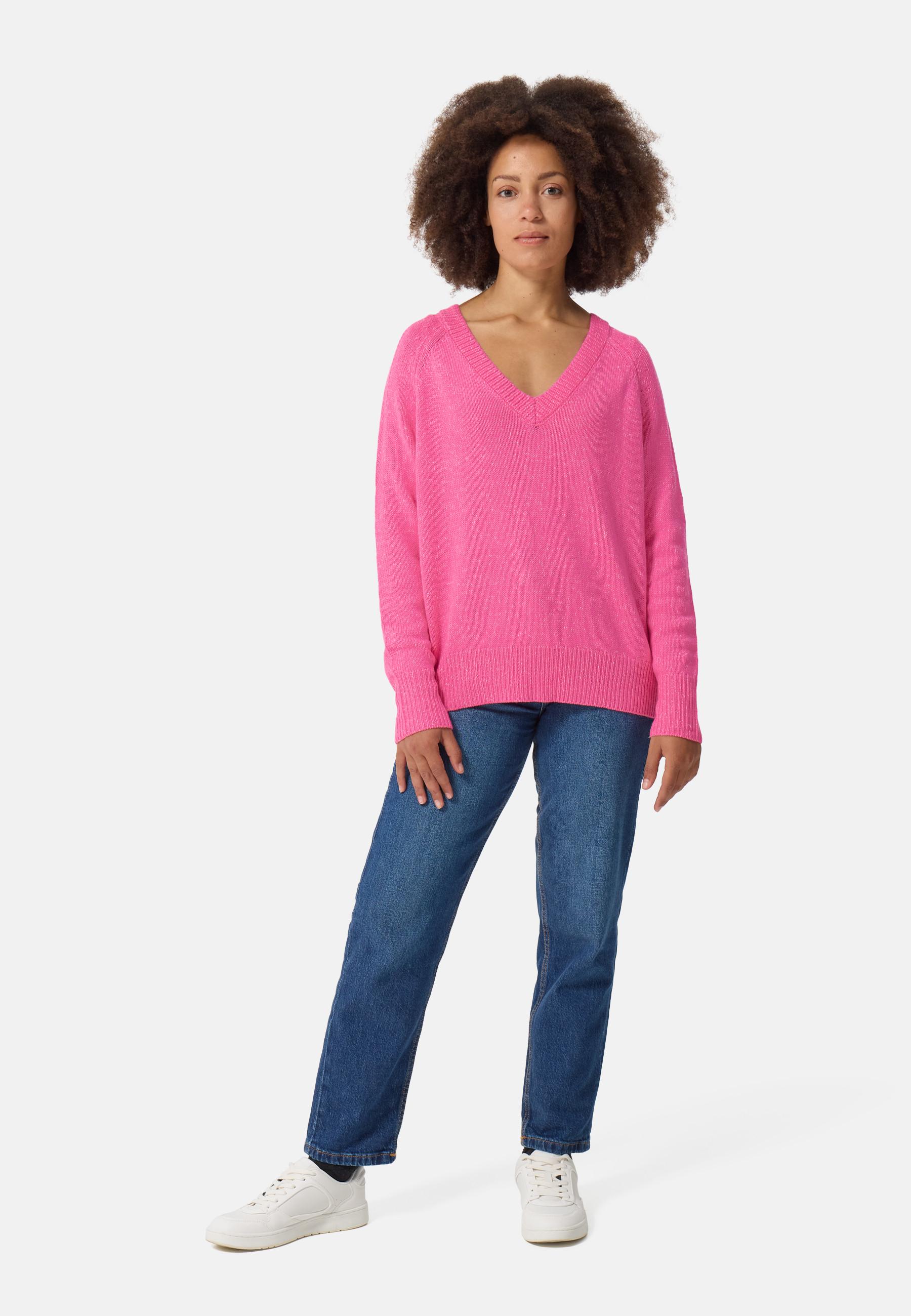 CASH-MERE.CH  Seide Kaschmir Oversize Style V-Ausschnitt Pullover 