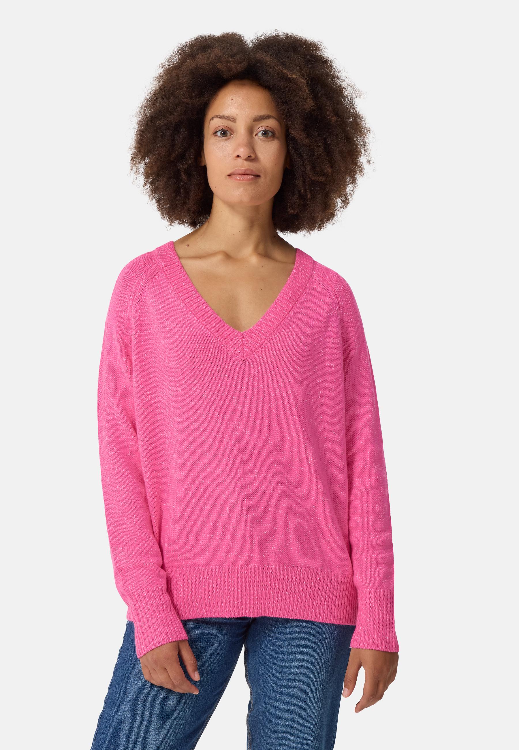 CASH-MERE.CH  Seide Kaschmir Oversize Style V-Ausschnitt Pullover 