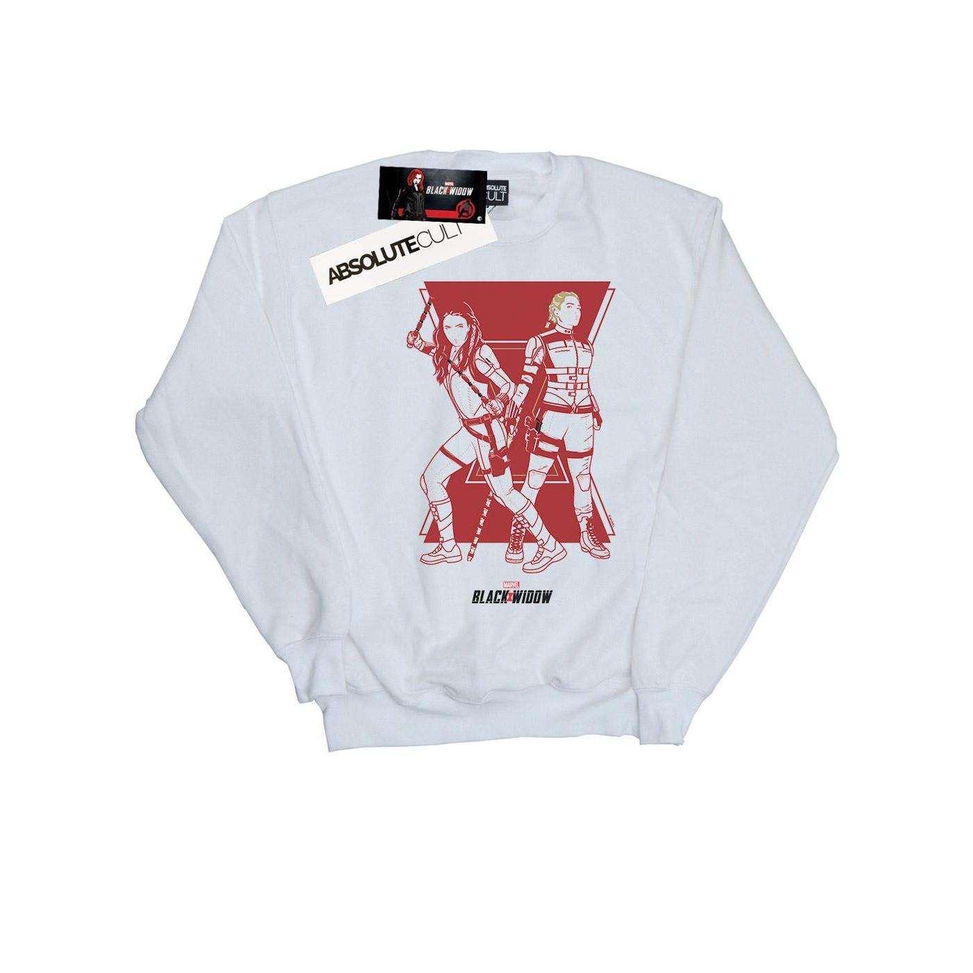 Image of Black Widow Movie Sisters Silhouette Sweatshirt Mädchen Weiss 104